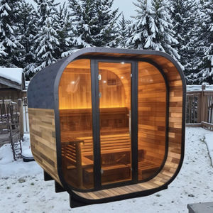 <span class=keywords><strong>Sauna</strong></span> de Vapor de Cedro Rojo Canadiense de Lujo OEM/ODM, <span class=keywords><strong>Sauna</strong></span> Tradicional para Exteriores con Estufa de Leña/Eléctrica - Product Image 1