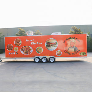 होनलू स्टेनलेस स्टील विंटेज मोबाइल फूड ट्रेलर कॉफी वैन हॉटडॉग कार्ट स्नैक फूड कैंडी पूरी तरह से सुसज्जित जंग प्रतिरोधी - Product Image 2