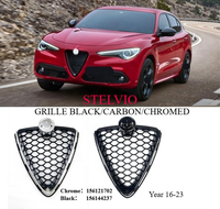 Calandre avant de voiture neuve AF-4 ABS pour Alfa Romeo Stelvio 2016-2023 Chrome & Noir OE 156121702/156144237