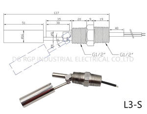เครื่องควบคุมระดับน้ำสแตนเลส304สวิตช์วัดระดับแบบแม่เหล็กเครื่องตั้งเตือนระดับ - Product Image 2