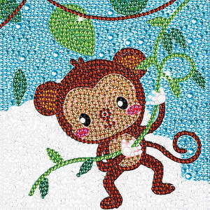 Kits de <span class=keywords><strong>peinture</strong></span> diamant pour enfants, <span class=keywords><strong>singe</strong></span>, art diamant, cristal, facile à faire soi-même, <span class=keywords><strong>peinture</strong></span> par numéros, kits de décoration murale de dessin animé pour la maison - Product Image 1