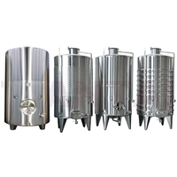 Réservoir de fermentation de vin en acier inoxydable de qualité alimentaire 1000L 1500L 2000L réservoir de mélange ouvert à dessus plat capacité variable