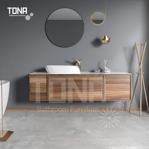 مخصص تصميم منطقة تزيين من الخشب و بالوعة مجموعة جدار العائمة أثاث الحمام مع مرآة و درج