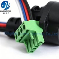 Kabel Harness Terminal Blok Hijau dengan Soket Bundar 4-Pin Kustom, Kabel Harness Multi-Warna untuk Sensor Industri & Otomotif