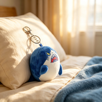 Nouveau Porte-clés en peluche requin réaliste et amusant, personnalisable en gros, pendentif sportif moelleux, petit ornement suspendu de qualité supérieure