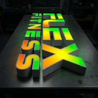 Lettres lumineuses LED sans cadre en acier inoxydable sur mesure pour enseigne de restaurant, supermarché, façade, IP65 résistant aux intempéries