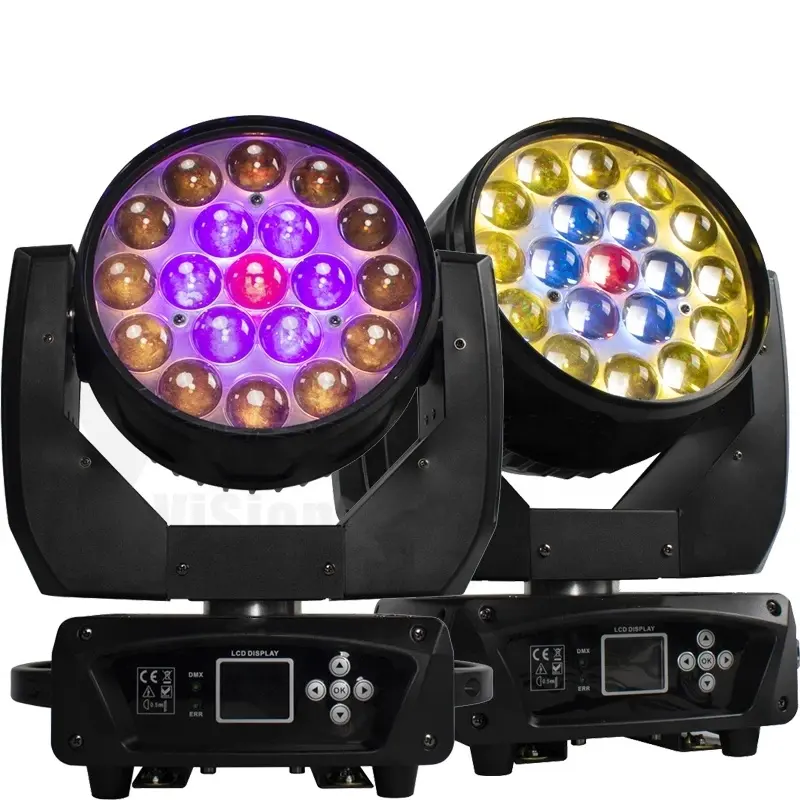 Projecteur de lumière à tête mobile, faisceau lumineux 19x15W couleur RGBW, éclairage pour discothèque KTV, fête, livraison rapide et gratuite