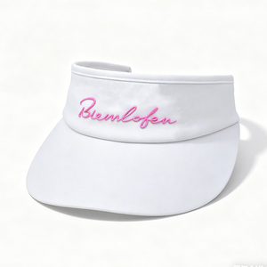 Fashion White Embroidered Visor Cap for Ladies, Lightweight Breathable Sun Visor, Summer Outdoor Golf Beach Empty Top <b>Hat</b> - Product Image 3
