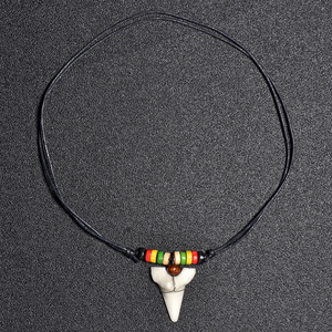 FY005 Hawaii Surfer <strong>Jewelry</strong> Handmade Imitation Shark <strong>Teeth</strong> Pendant New Zealand Maori Tribal Bone Choker Men's Fashion Necklaces - Product Image 3