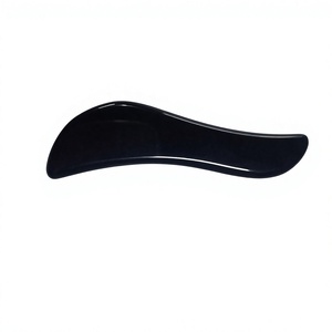 Factory Selling S Shaped Black Obsidian facial stone <b>Jade</b> Guasha for face - Product Image 6