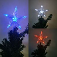 Innenraum-Heimdekoration Weihnachtsdekoration Bunter Beleuchteter Weihnachtsbaum-Stern Christbaumspitze Stern LED