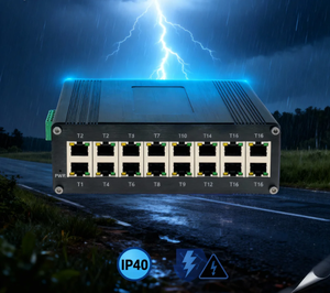 <span class=keywords><strong>Switch</strong></span> Industriale E-link LNK-IMC016GP a <span class=keywords><strong>16</strong></span> Porte Gigabit PoE+ su Guida DIN in Lega di Alluminio, 40Gbps 480W 30W per Porta, Sicuro e Wireless - Product Image 5