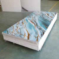Panneau mural en feuille de marbre écologique imperméable ignifuge UV haute densité 1,22x2,44m personnalisable pour les murs intérieurs