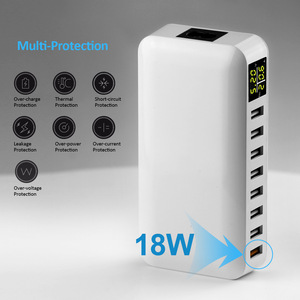 ที่ชาร์จแบตเตอร์8A 60W สำหรับสมาร์ทโฟนแล็ปท็อปมีหลายพอร์ตที่ชาร์จ USB 8พอร์ต - Product Image 2