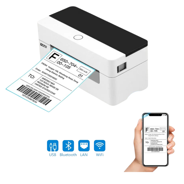 Smart 110mm Thermal Barcode Label Printer USB/LAN//WiFi 2-Year Warranty Stock for Express Warehouse Shipping Labels
