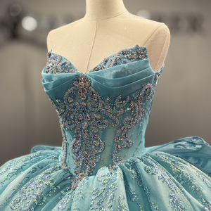 <span class=keywords><strong>Vestido</strong></span> <span class=keywords><strong>de</strong></span> Gala Jancember 1533 <span class=keywords><strong>Azul</strong></span> <span class=keywords><strong>Turquesa</strong></span> <span class=keywords><strong>de</strong></span> Lujo 2026 con Lentejuelas Brillantes y Cuentas - Product Image 4