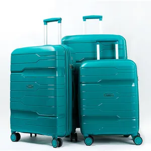 यात्रा सामान 3 टुकड़ा सेट पदोन्नति कीमत और फैशन डिजाइन के साथ सूटकेस पीपी जिपर सामान