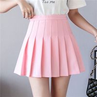 Jupe-short plissée taille empire pour femme, coupe trapèze, style skater, preppy, blanc, noir, rose, sportif, uniforme scolaire, nouvelle mode