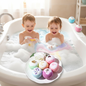 Bombes de bain aromathérapeutiques transfrontalières 100g, huile essentielle, parfum lait de rose, ingrédients 100% naturels, hydratant, rondes et lavables - Product Image 3