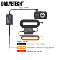 Kit de câblage pour caméra embarquée de voiture 3,2 m, DVR miroir, câble de rechargement Type-C 12/24V vers 5V, enregistreur de conduite, cordon réducteur de tension pour CarPlay GPS