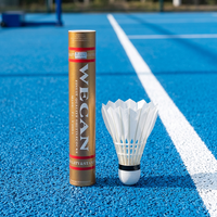 Volant de badminton WECAN Gold Premium en plumes de canard, 2 couches, durable, écologique, haute élasticité, pour les sports de badminton professionnels