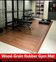 Tapis en caoutchouc à grain de bois 1m, dalles de sol emboîtables pour salle de sport, tapis absorbant les chocs et insonorisant pour zone d'entraînement de force