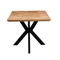 Mobilier de salle à manger moderne nordique rectangle Table à manger en bois MDF 4 6 places avec pieds en métal noir