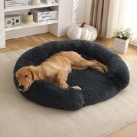 Nouveau Tapis de Niche Rond pour Animaux de Compagnie, Style Nordique, Écologique, Chaud Hiver, en Peluche, Motif Uni, pour Chiens et Chats, Vente en Gros Fabricant