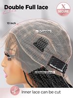Perruque Full Lace Box Braid avec Baby Hair, Pré-épilée, Sans Nœuds, Raie Carrée Frontale, Faite à la Main, Coiffure Naturelle pour Femmes Noires