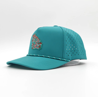Gorra Snapback Unisex Personalizada con Bordado Vintage de 5 Paneles, Diseño de Leopardo con Puntos, Visera Plana, Malla de Secado Rápido para Verano, Parche Floral, 100% Poliéster