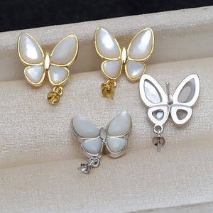 Ensemble de bague pendentif en argent S925 fait main avec coquillage papillon et perle de 8 à 13 mm, bijoux de mode DIY à partir de 3992 articles - Product Image 4