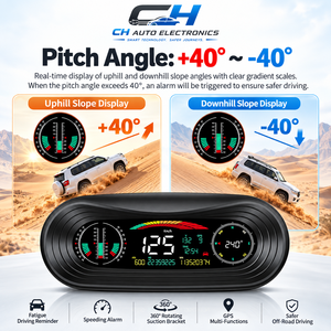 Compteur de pente GPS pour <span class=keywords><strong>voiture</strong></span>, affichage numérique HUD, vitesse, altitude, boussole, angle de bâche et de roulis, alarme, outil pour véhicule tout-terrain - Product Image 2