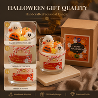 Vela Aromática Personalizada de Calabaza Fantasma de Halloween en Frasco de Vidrio con Etiqueta Privada OEM, Regalo Artesanal para Decoración del Hogar
