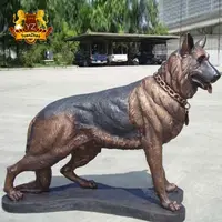 Patung Perunggu Dekorasi Taman Anjing Gembala Jerman Ukuran Hidup untuk Dijual