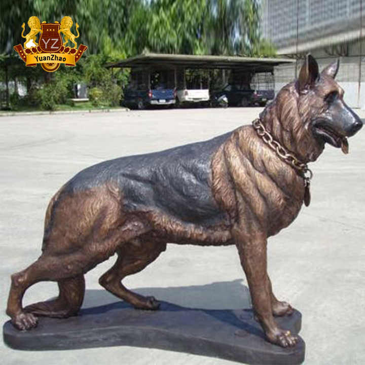 犬ブロンズ（ウィペット）68cm 等身大ブロンズドイツ羊飼い犬庭