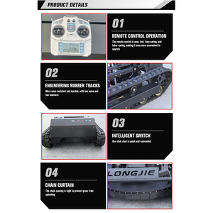 Trung Quốc cung cấp cao su Crawler <span class=keywords><strong>Robot</strong></span> xăng tự hành vườn điều khiển từ xa máy cắt cỏ để bán - Product Image 6