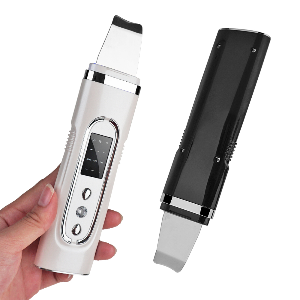 Новый скребок для глубокой очистки лица, 3 режима, перезаряжаемый профессиональный ультразвуковой скребок для кожи лица с основанием для домашнего использования