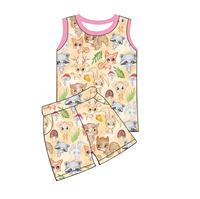 Ensemble décontracté Babylovey en fibre de bambou pour bébé, pantalon de jogging et short imprimé dessin animé Hedgehog, vêtements décontractés pour nouveau-né