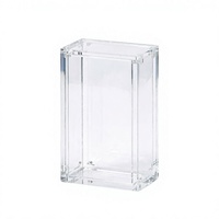 Étui de présentation de cartes personnalisé, pliable, portable, moderne, transparent, poli, en une seule pièce, avec couvercle magnétique, en acrylique, pour la vente au détail