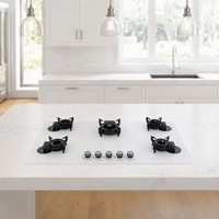 Cuisinière à gaz encastrable 5 brûleurs à allumage par impulsions, haute efficacité énergétique, nettoyage facile, pour usage domestique et hôtelier