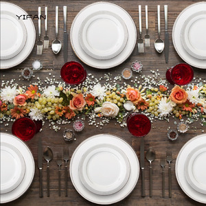 Juego de Platos de Porcelana Plateada con Forma de Corona, Ecológicos, con Logotipo Personalizado, para Bodas - Product Image 6