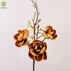 Fleur artificielle Magnolia Grandiflora en plastique PU, grande branche, décoration intérieure, accessoires de mariage, haute simulation - Product Image 2