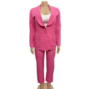 Pantaloni da donna a vita alta blazer da donna set di pantaloni a due pezzi - Product Image 3