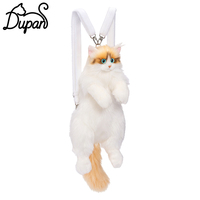 Sac à dos en peluche doux et mignon à motif de lynx jaune flamboyant, vente en gros directe d'usine DUPAN, jouet en peluche de lynx simulé