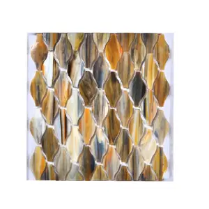 Темно-коричневая стеклянная настенная плитка для ванной комнаты, 3 мм, Арабика, в форме фонаря, глазурованная мозаичная плитка