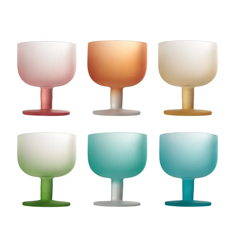 Высокие чашки ручной работы цвета матовое радужное стекло мороженое Десерт Коктейльные очки стеклянная чашка