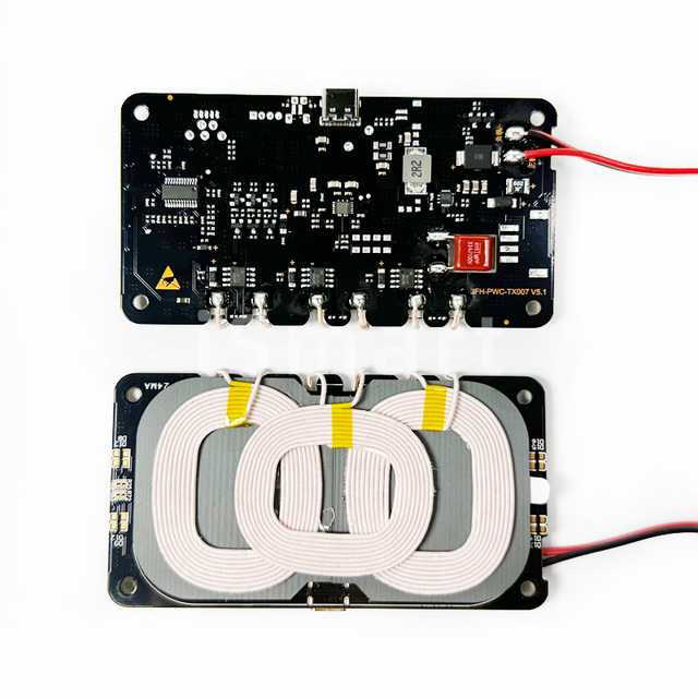 18W 3 Coil High Power Wireless Charger Module Type-C Qi Wireless Charger Transmitter Module DC9-32V to 5V Car PCBA Circuit Board