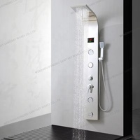 Panneau de douche encastré en acier inoxydable avec contrôle intelligent numérique de la température Jet Soft Hydroelectric Power Thermostatic Bath Panel