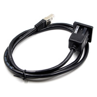 FARSINCE Port unique RJ45 FTP mâle à femelle boucle carrée affleurante câble de montage sur panneau de voiture