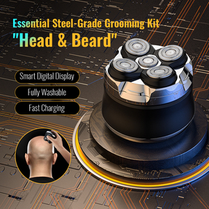 Afeitadora de 5 cabezales con cuchilla magnética, recortadora de barba recargable, impermeable, mini afeitadora de viaje, nuevo diseño con atracción magnética - Product Image 3